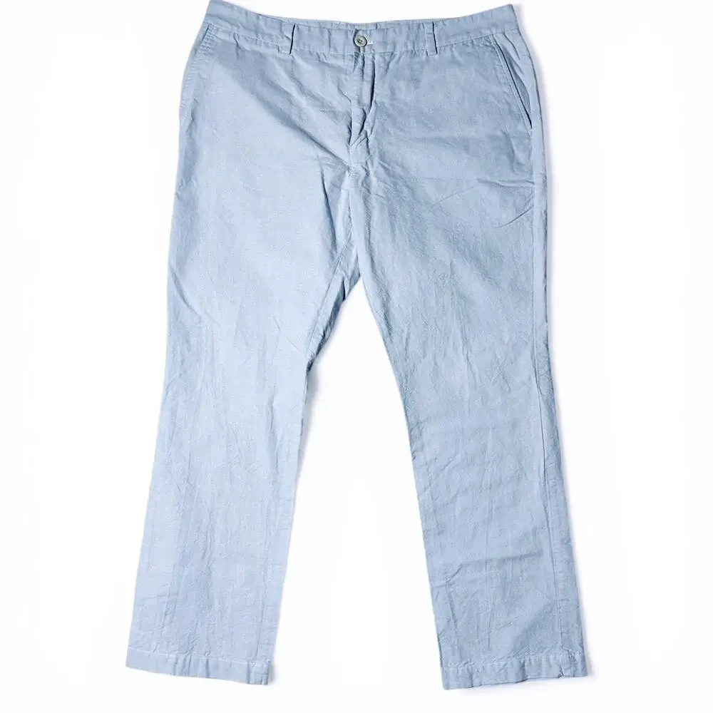 Vineyard Vines Slim Fit Breaker Pants Mens Actual Size 37x30 Blue Chino Preppy